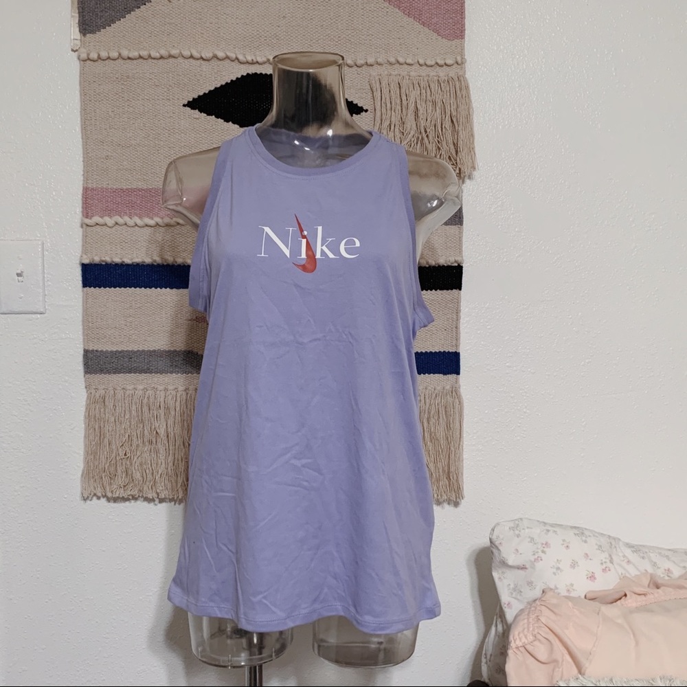 Nike lavender logo active tank top